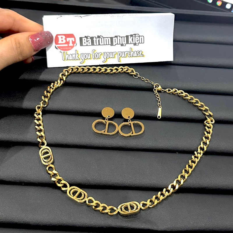 Sét vòng cổ titan Cd cá tính bền màu không phai