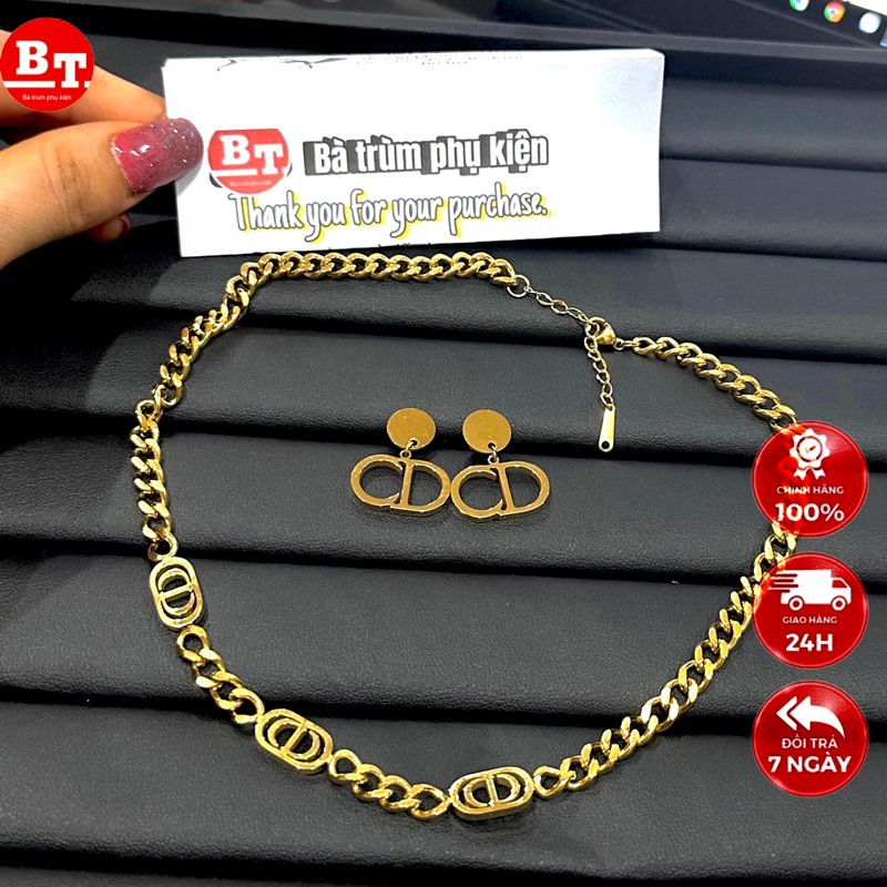 Sét vòng cổ titan Cd cá tính bền màu không phai