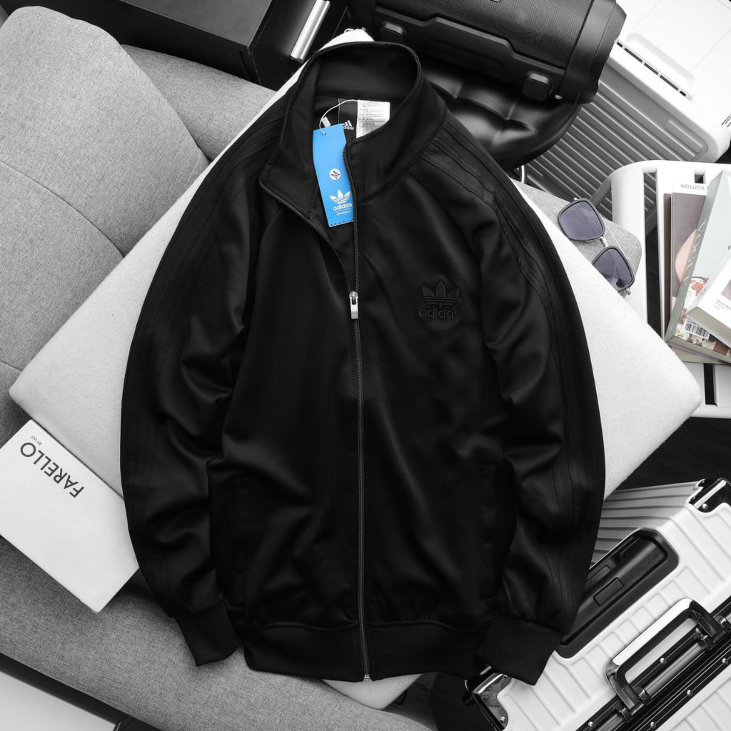 Áo Khoác Thể Thao Ba Sọc Nam Nữ Thun Poly Dày Dặn