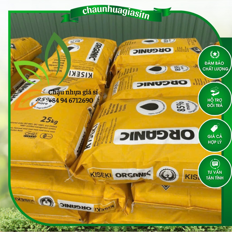 Bao phân bón hữu cơ gà nhật organic kiseki nhập khẩu nhật bản tốt cho cây rau hoa kiểng 25kg  chaunhuagiasi