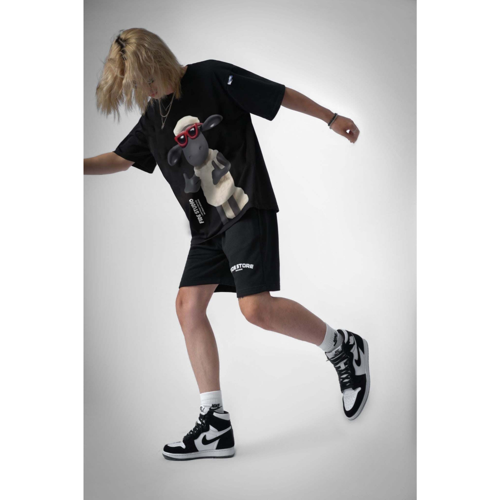 Áo thun FIDE Cừu Shaun, Áo phông trơn nam nữ cổ tròn unisex SHAUN 02