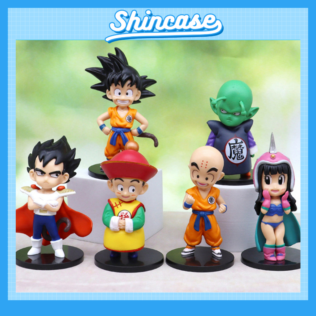 Mô Hình Dragon Ball 7 Viên Ngọc Rồng Với 6 Nhân Vật Hồi Nhỏ Goku Gohan Goten Vegeta Trunks Bulma Piccolo 12cm