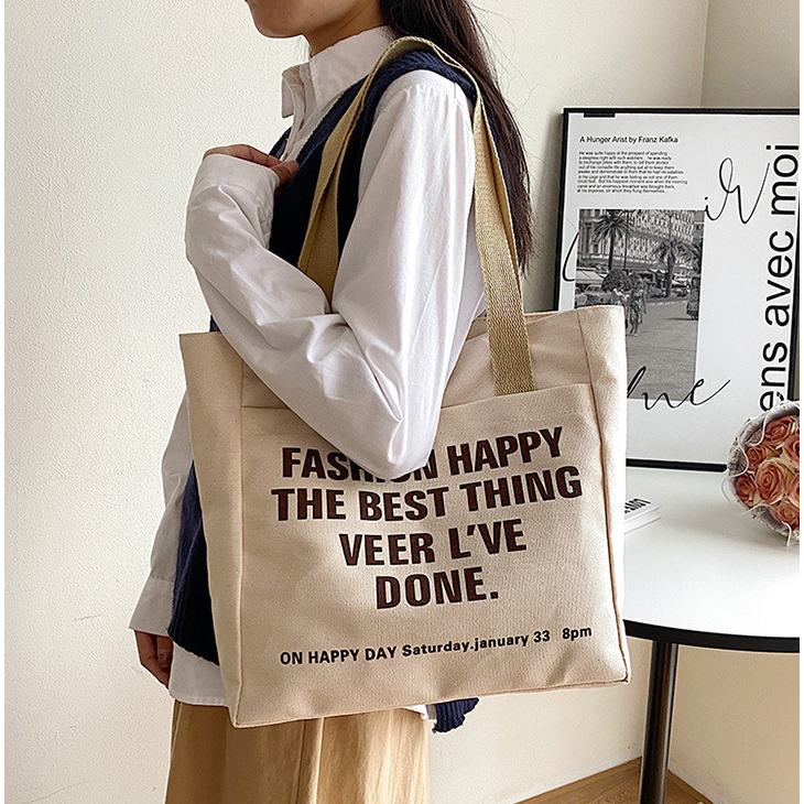 Túi đeo chéo dáng tote thanh lịch để a4 ipad nhiều ngăn tiện dụng, túi vải cỡ lớn đeo đi học đi làm đi chơi đẹp rẻ