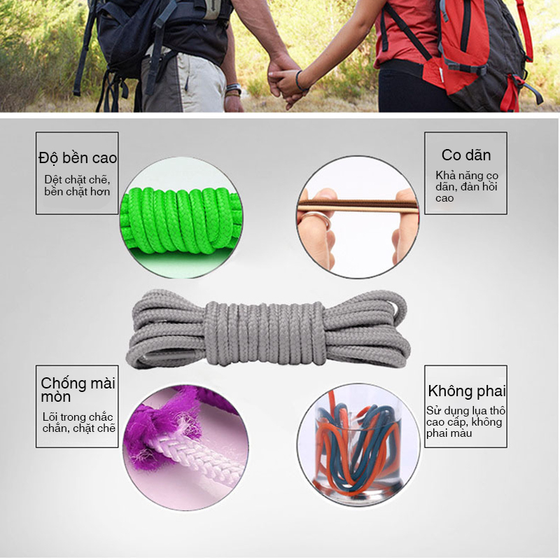 Dây giày thể thao sneaker tròn nhiều màu nam nữ chính hãng chất lượng cao 120cm DG02