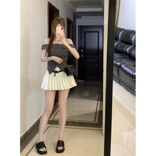 Áo trễ vai đính khuy cho nữ