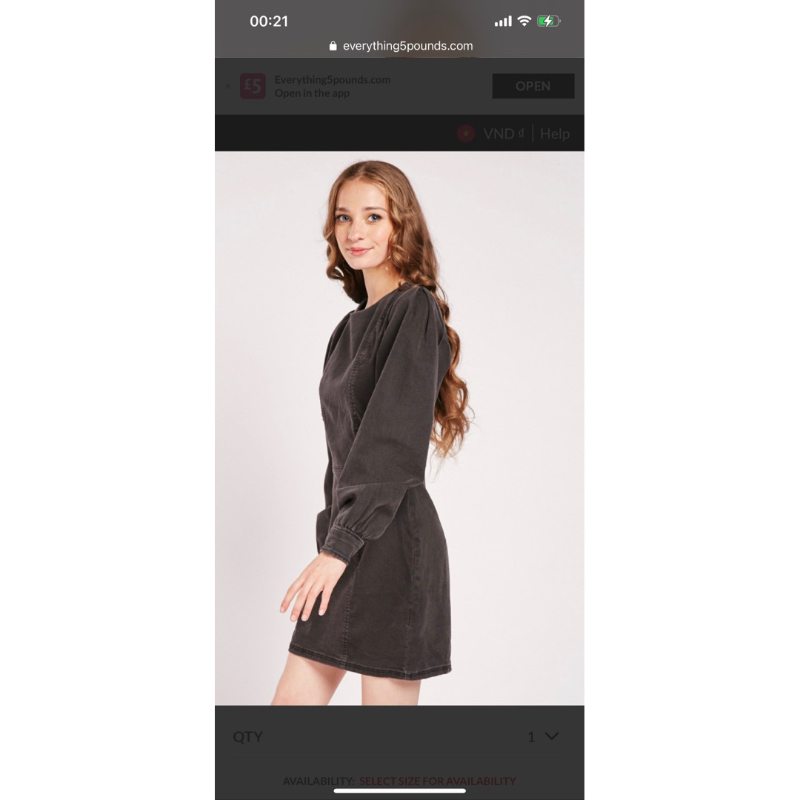 Thanh lý đầm denim tay dài H&M chuẩn auth