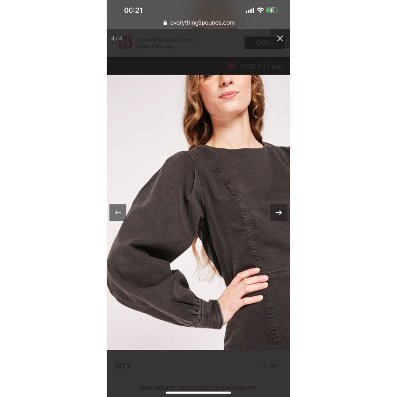 Thanh lý đầm denim tay dài H&M chuẩn auth