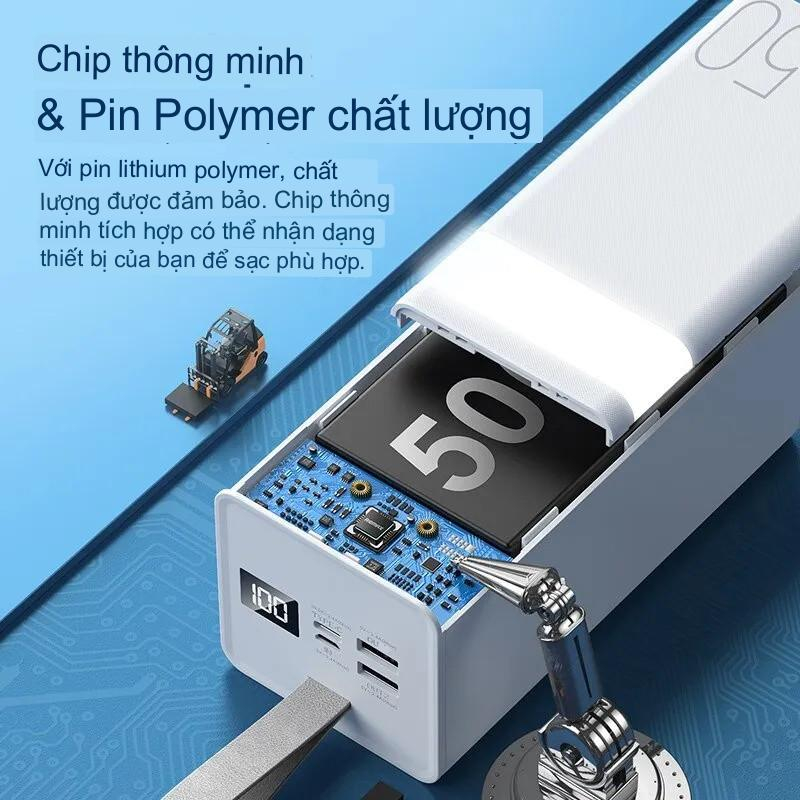 Pin dự phòng sạc nhanh Remax RPP-321 dung lượng 50000mAh đèn pin chiếu sáng - hỗ trợ QC 22.5 và PD 20W