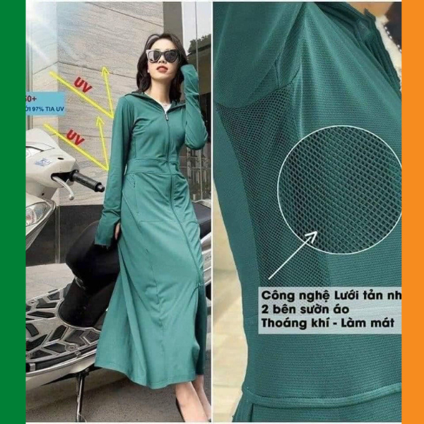 Áo chống nắng Nữ chống tia UV SunStop X dáng dài thoáng mát F9UVC021K/F9UVC021M - Luna store | BigBuy360 - bigbuy360.vn