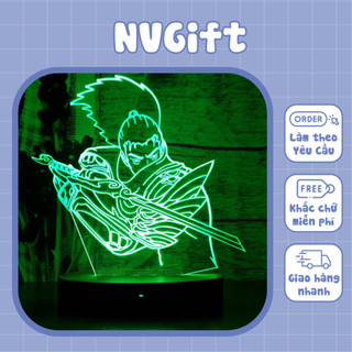 Đèn Ngủ Trang Trí Mẫu LMHT Yasuo Quốc Tướng Siêu Đẹp Sang Trọng, Đèn Led 3D 16 Màu