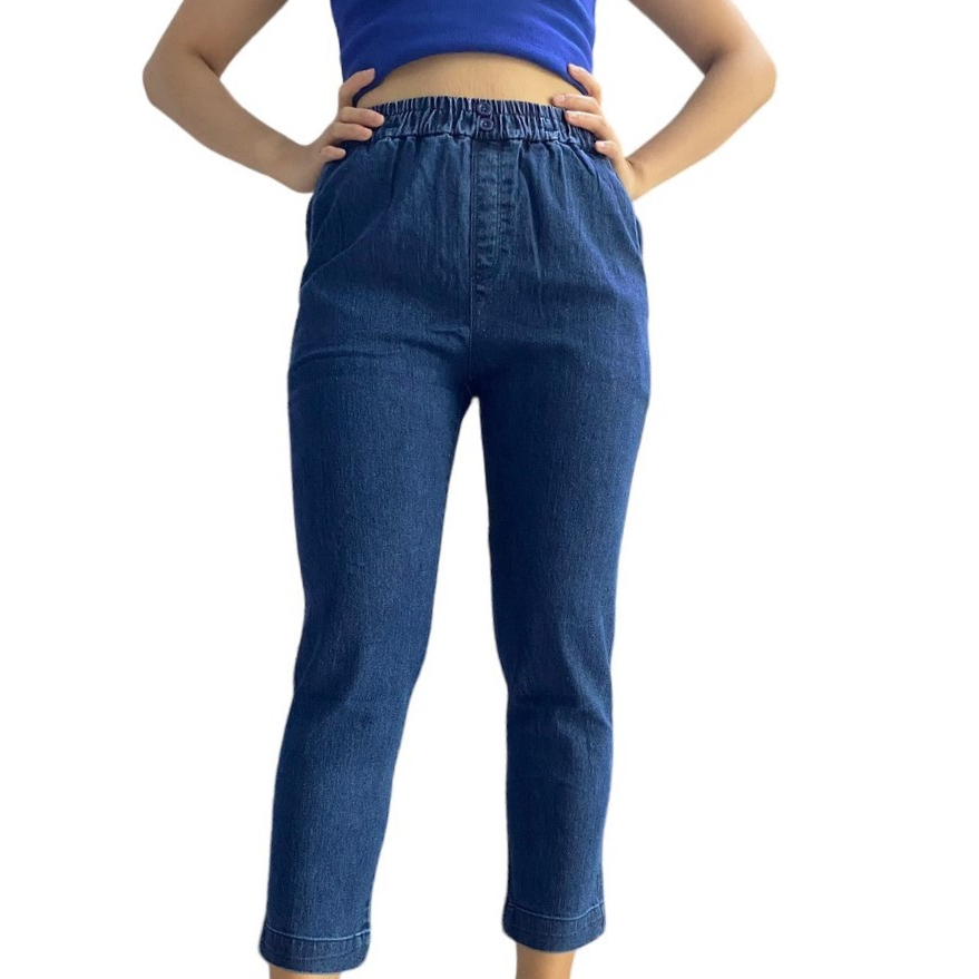 Quần Jean Baggy Nữ Cạp Lưng Thun 2 Màu Cao Cấp