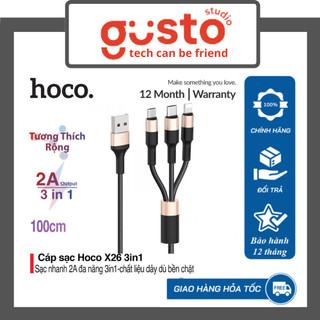 Cáp Sạc Nhanh 3 Trong 1 Hoco X26 - 3 Đầu