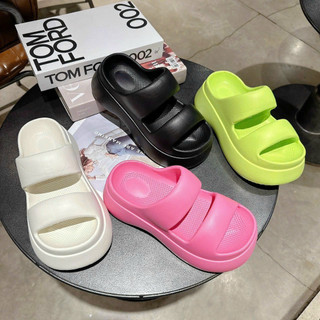 Dép 2 quai đế xuồng độn đế 5cm chất liệu EVA thời trang, dép quai ngang nữ SAKI