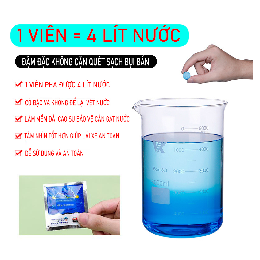 Viên Sủi Rửa Kính Lái Nước Rửa Kính Lái Giúp Kính Lái Luôn Sáng An Toàn Và Thân Thiện Da Tay Môi Trường