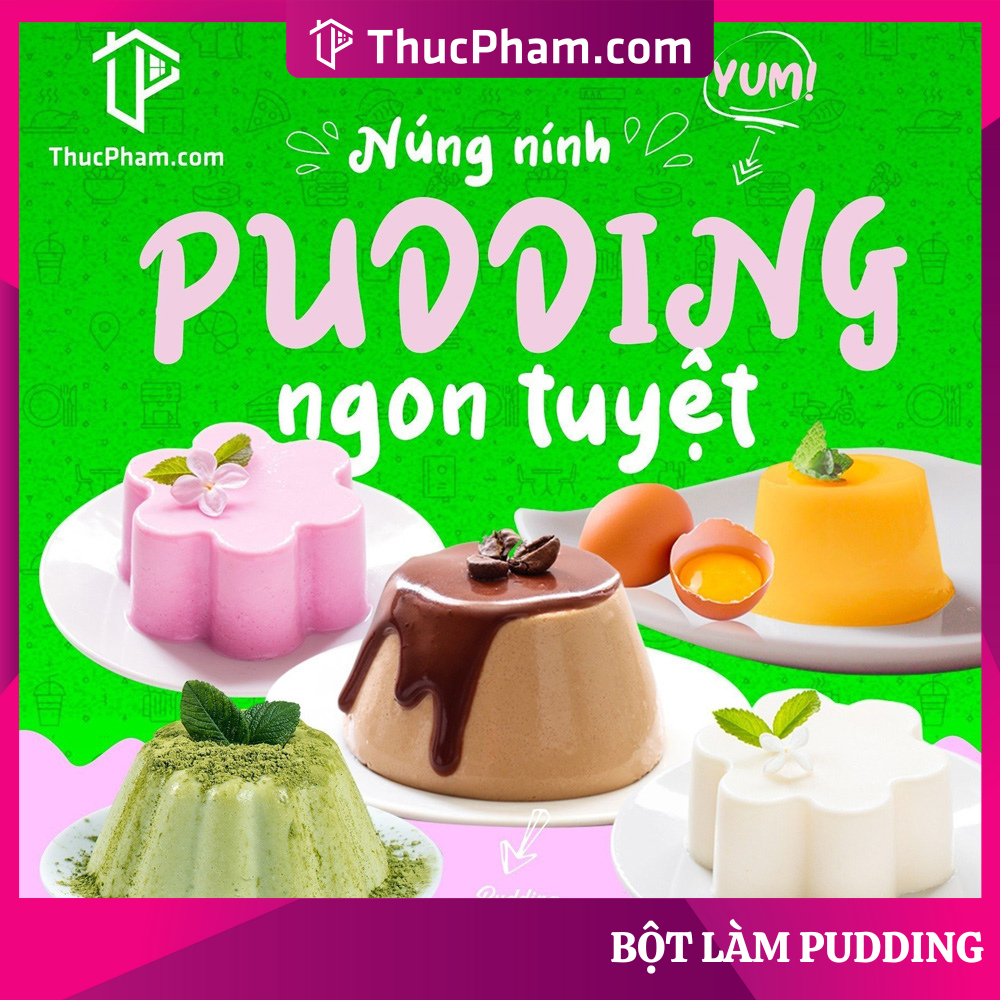 100G Bột MAX Pudding 6in1 ThucPham.Com Đủ Vị Làm Khúc Bạch, Tàu Hũ Singapore, Flan, Caramen, Panna Cotta, Pudding Cream