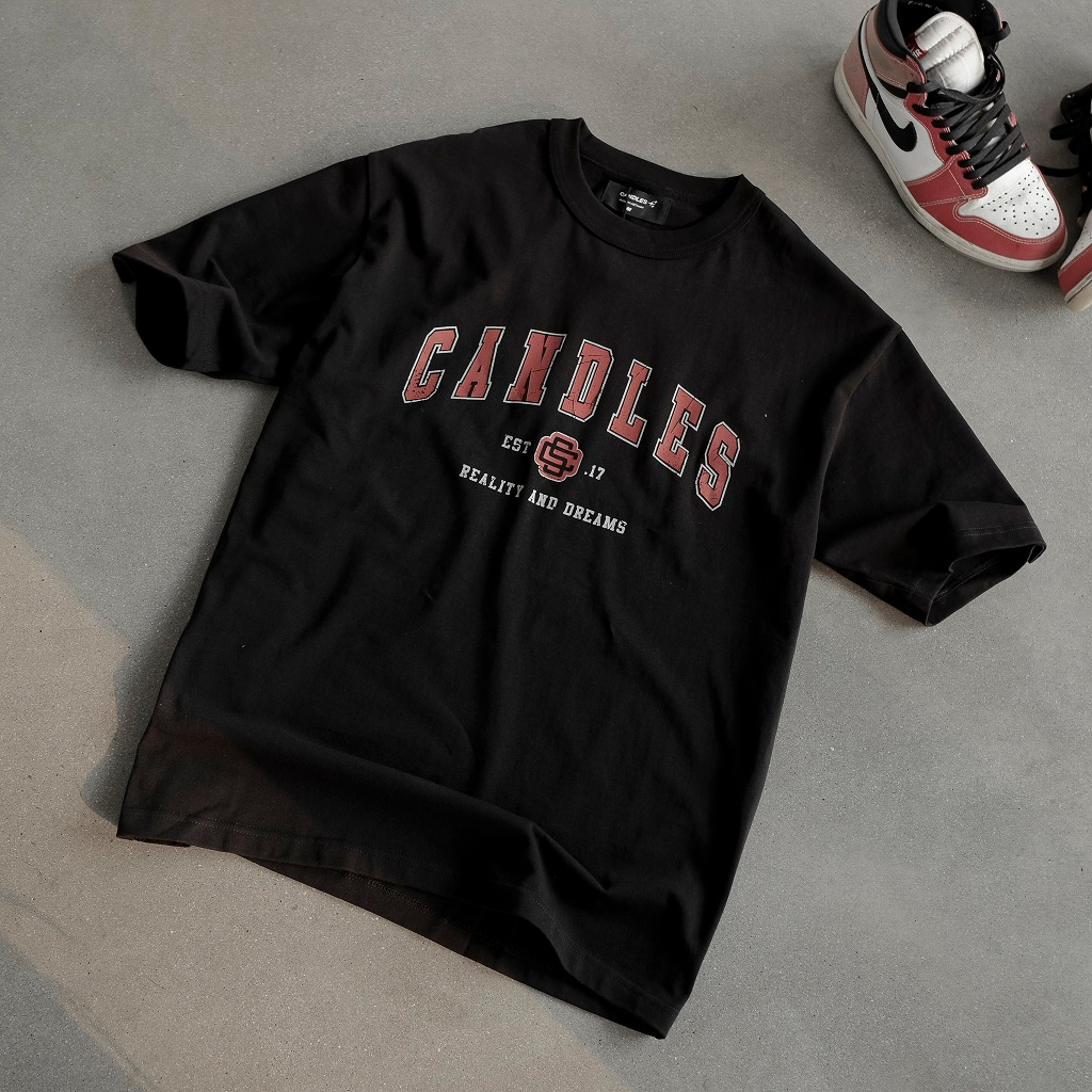 Áo thun nam nữ oversize CANDLES TITLE T-SHIRT chất liệu cotton 100% 260gsm hình in nứt nổi bật