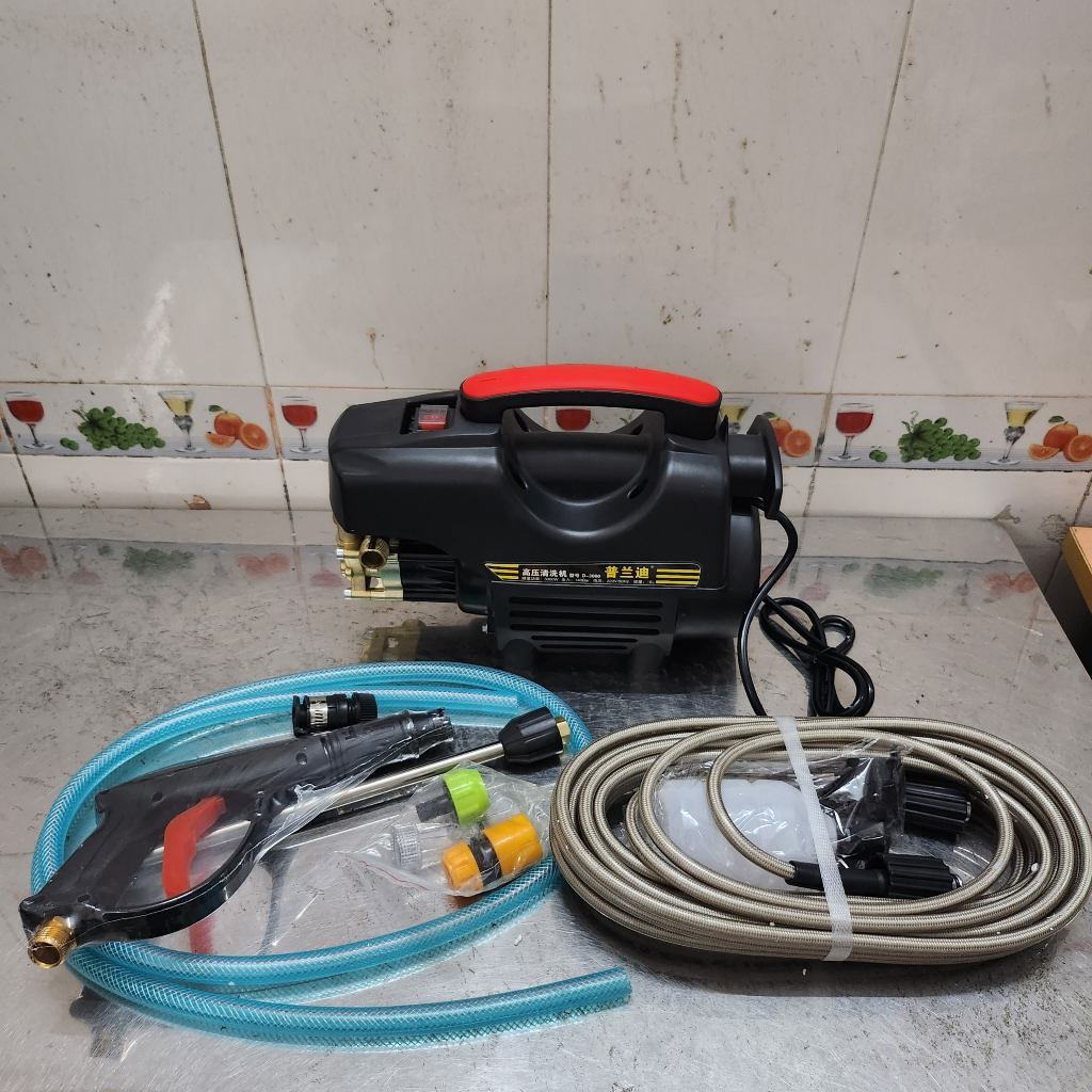 Máy rửa xe cao áp 3000W, Lõi đồng, Máy rửa xe Mini bảo hành 24 tháng, Máy xịt rửa gia đình tặng bình bọt tuyết-K1862