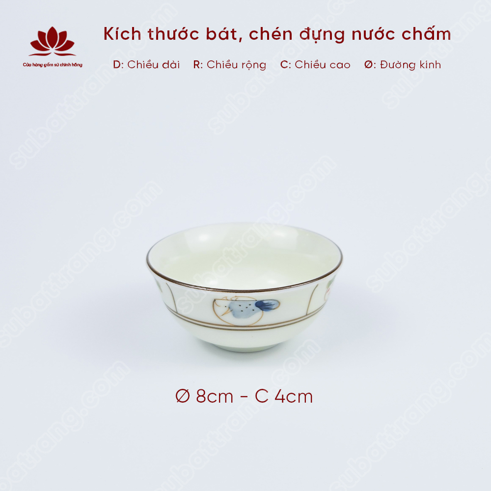 Chén đựng nước chấm, bát sứ đựng mắm - Sứ Bát Tràng