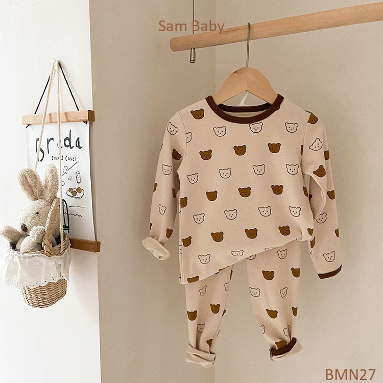 Bộ quần+ áo thu đông nhiều họa tiết cho bé trai bé gái - Sam Baby- BMN27