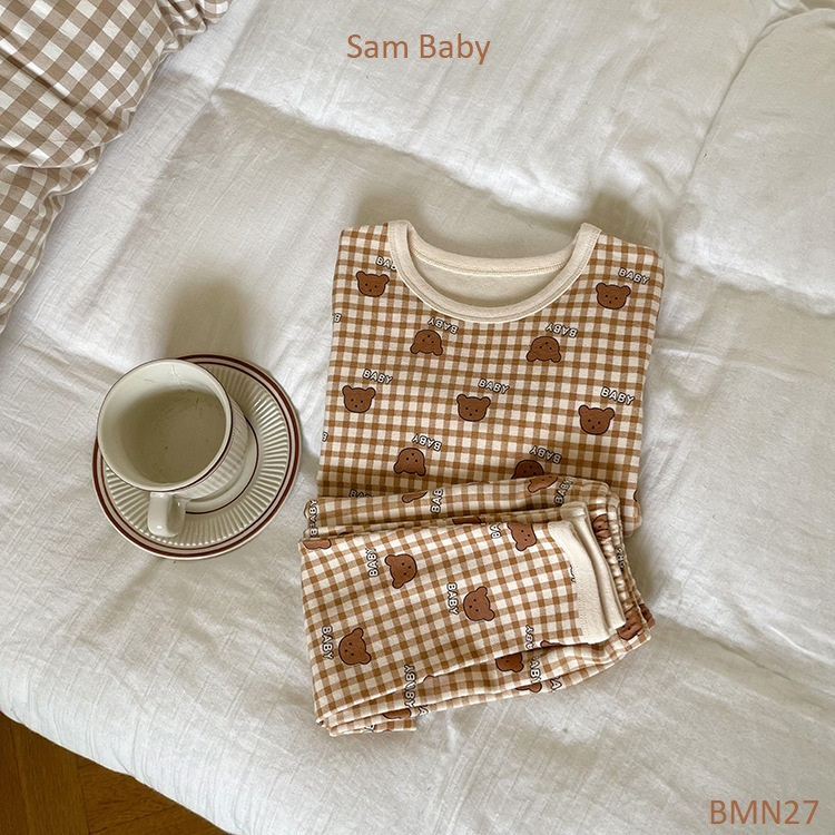 Bộ quần+ áo thu đông nhiều họa tiết cho bé trai bé gái - Sam Baby- BMN27