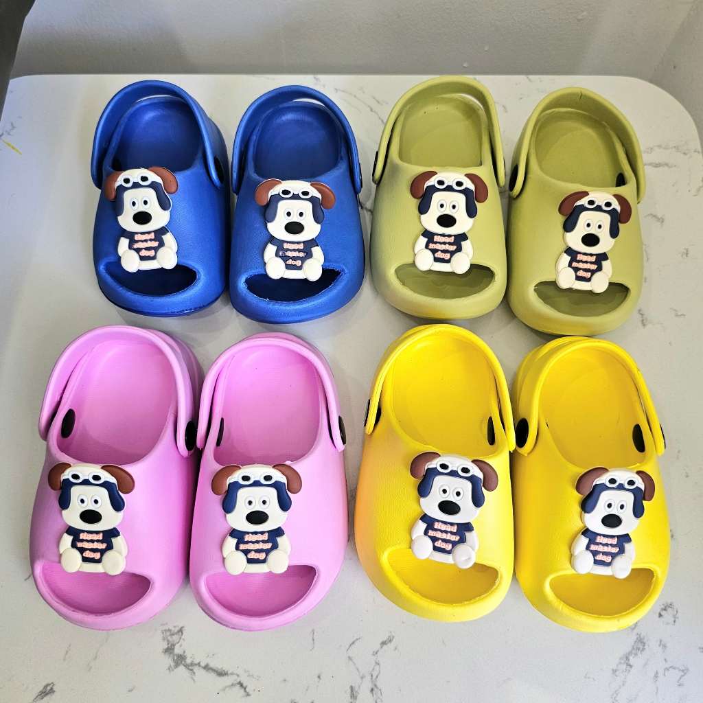 Dép Bánh Mì Cho Bé Hở Mũi, Quai Hậu Chất Liệu Eva Siêu Nhẹ Hình Cún Đáng Yêu, Dép Lê Cho Bé Trai Và Bé Gái