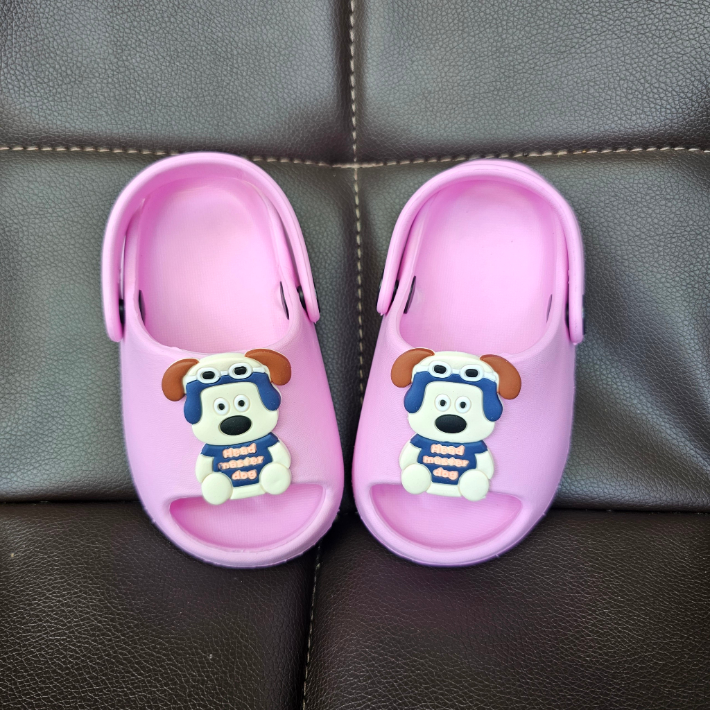 Dép Bánh Mì Cho Bé Hở Mũi, Quai Hậu Chất Liệu Eva Siêu Nhẹ Hình Cún Đáng Yêu, Dép Lê Cho Bé Trai Và Bé Gái