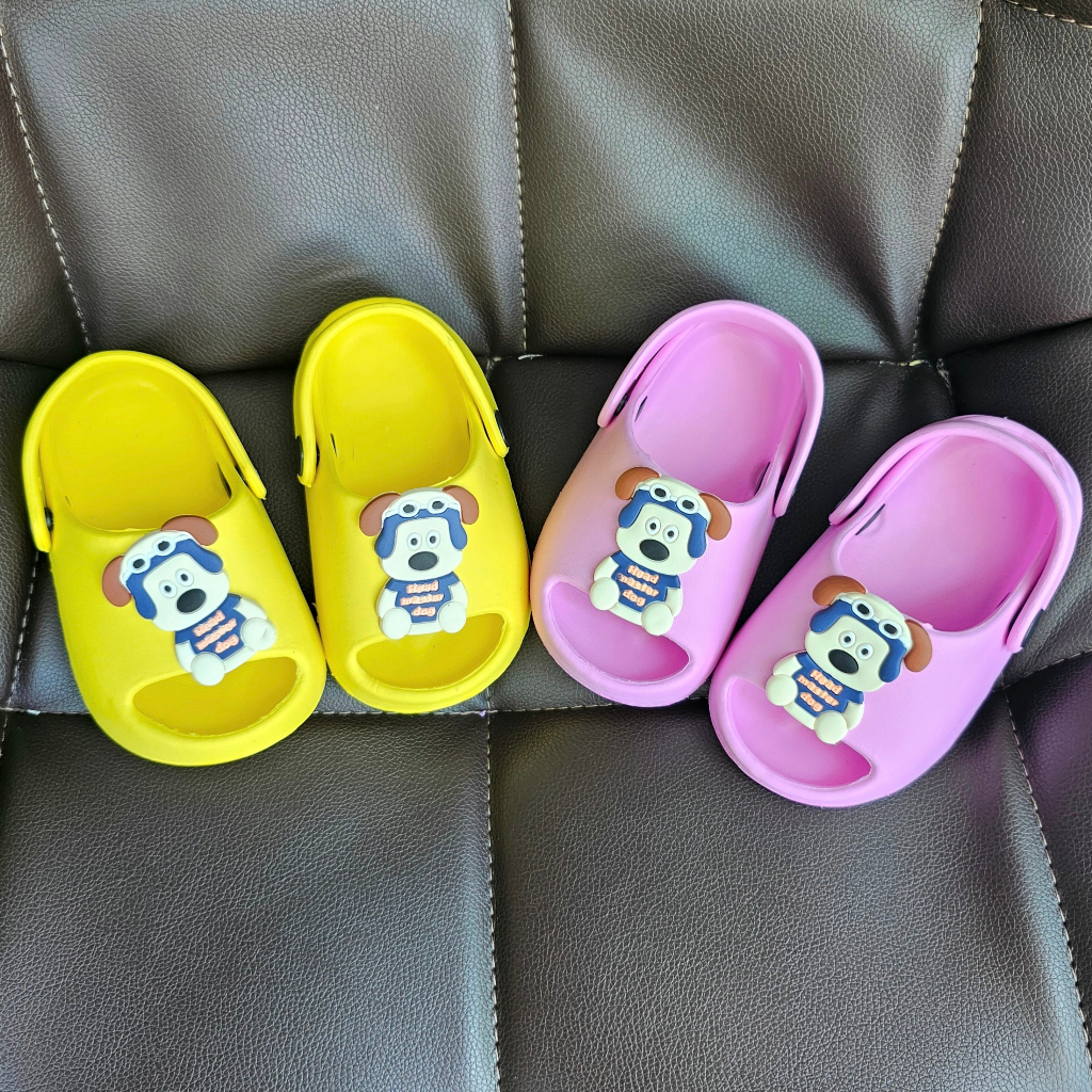 Dép Bánh Mì Cho Bé Hở Mũi, Quai Hậu Chất Liệu Eva Siêu Nhẹ Hình Cún Đáng Yêu, Dép Lê Cho Bé Trai Và Bé Gái