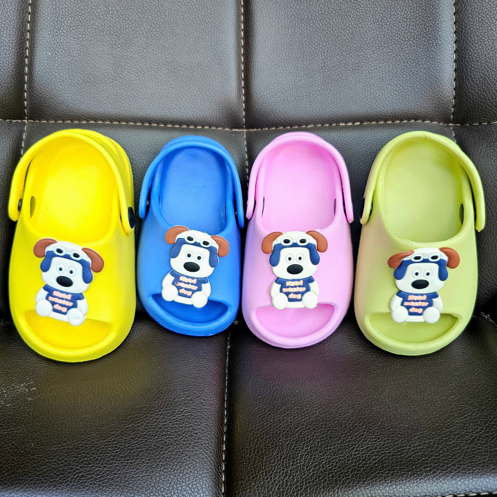 Dép Bánh Mì Cho Bé Hở Mũi, Quai Hậu Chất Liệu Eva Siêu Nhẹ Hình Cún Đáng Yêu, Dép Lê Cho Bé Trai Và Bé Gái