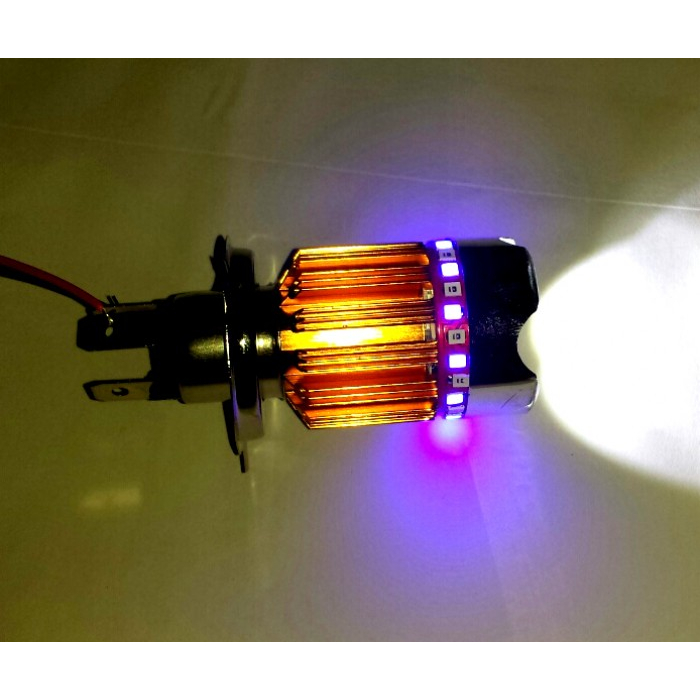 ĐÈN XE MÁY SIÊU SÁNG H4 3 MÀU