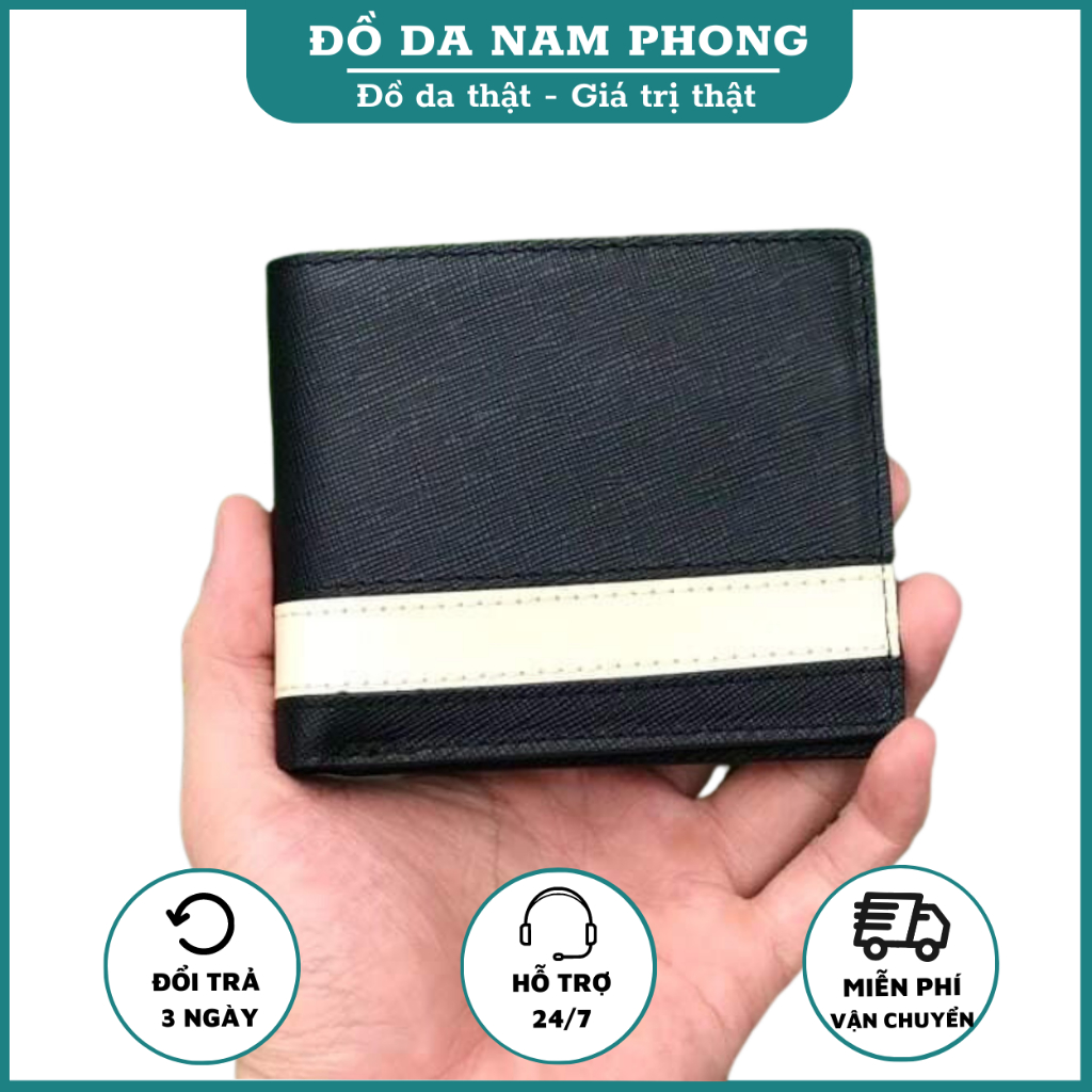 Ví Nam Da Thật Saffiano Cosmos Cao Cấp Chống Nước, Bóp Nam Dáng Đứng Cầm Tay Mini Nhỏ Gọn V88