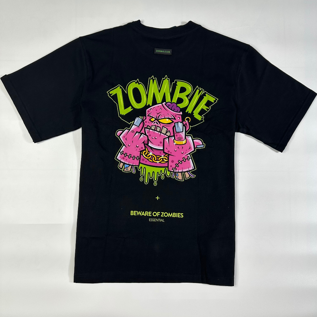 Áo thun Zombie Club Beware Of Zombie form rộng unisex nam nữ vải thun cotton định lượng 250gsm dày mịn mặc mát ZB014