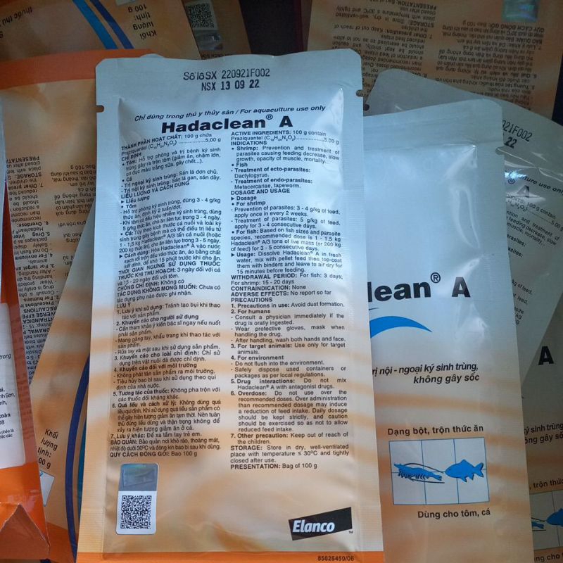 Xổ ký sinh trùng - Hadaclean A 100g