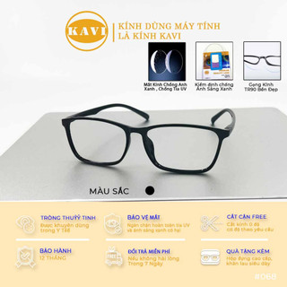 Kính 0 độ chống ánh sáng xanh từ máy tính KAVI KV014 mắt to giúp giảm nhức mỏi mắt khi làm việc máy tính