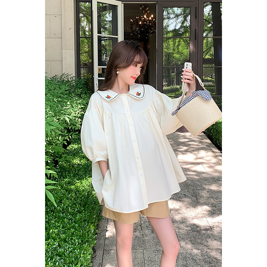 Áo bầu babydoll dễ thương thanh lịch đi làm đi chơi A214