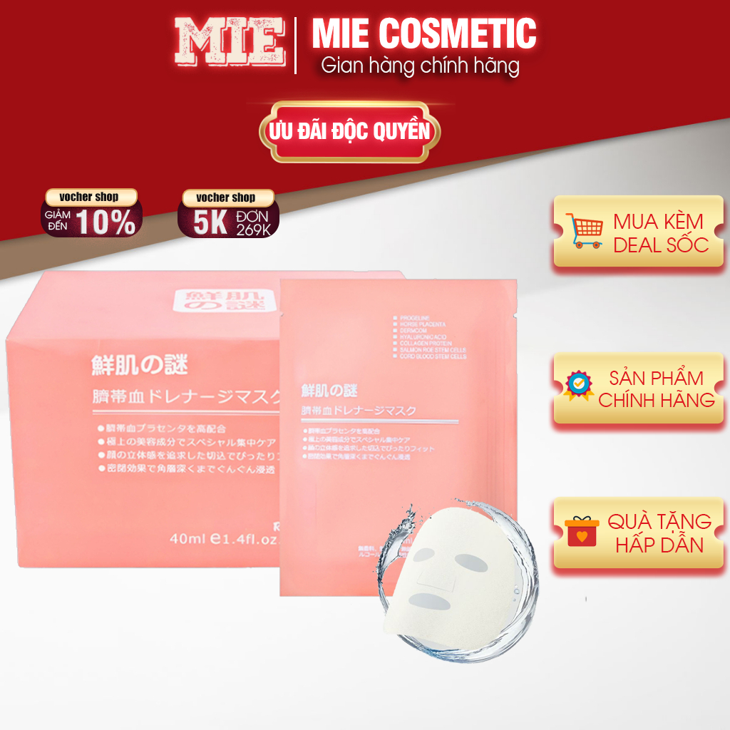 Mặt Nạ Nhau Thai Cừu Cuống Rốn Tế Bào Gốc Rwine Beauty Nhật Bản Dưỡng Ẩm Cho Da Hộp 50 Miếng