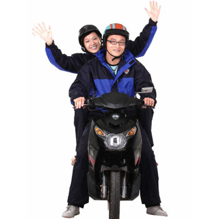 Áo mưa đi phượt 2 lớp phù hợp nam và nữ, chính hãng rando rb2 xanh biển