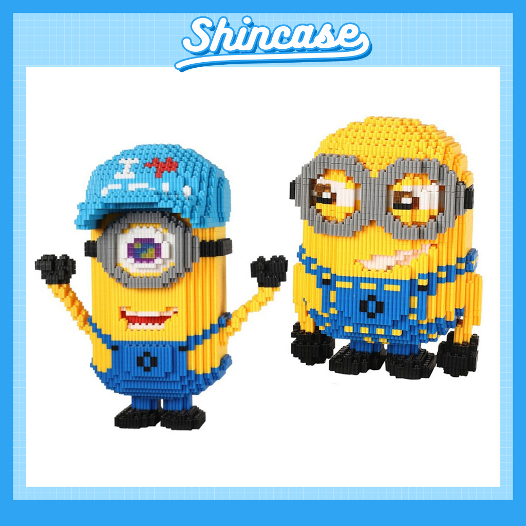 Bộ mô hình đồ chơi lego lắp ráp 3D xếp hình Minion đáng yêu cỡ vừa 34cm 24cm - Shin Case