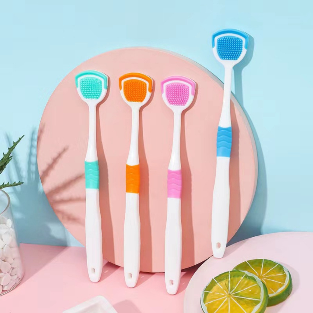 Dụng Cụ Chăm Sóc Vệ Sinh Răng Miệng Giữ Hơi Thở Thơm Mát Gel Làm Sạch Lưỡi Silicon Loại Bỏ Vi Khuẩn Sau Lưỡi Dễ Dàng Vệ