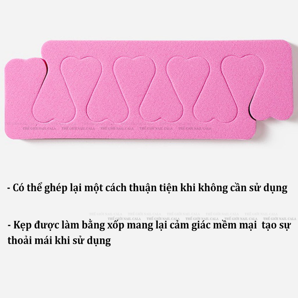 Kẹp tách ngón chân làm nail  - Bộ tách ngón tay làm móng - Kẹp tách xốp giá rẻ màu hồng - Êm ái siêu nhẹ