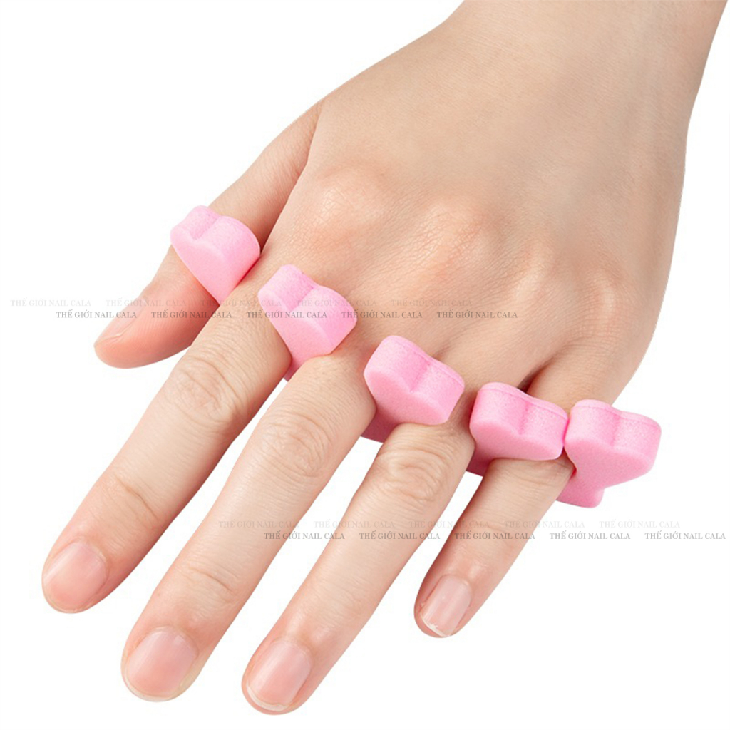 Kẹp tách ngón chân làm nail  - Bộ tách ngón tay làm móng - Kẹp tách xốp giá rẻ màu hồng - Êm ái siêu nhẹ