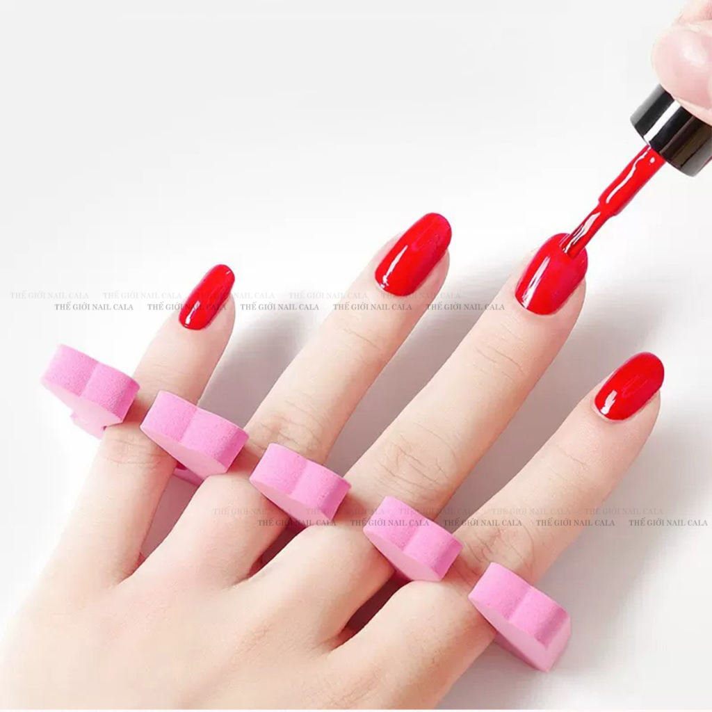 Kẹp tách ngón chân làm nail  - Bộ tách ngón tay làm móng - Kẹp tách xốp giá rẻ màu hồng - Êm ái siêu nhẹ