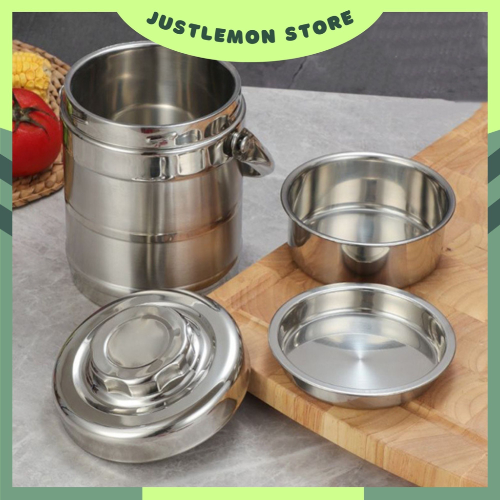 Cà Mên Inox Giữ Nhiệt 3 Tầng Tiện Lợi Hàn Quốc Có Quai Xách