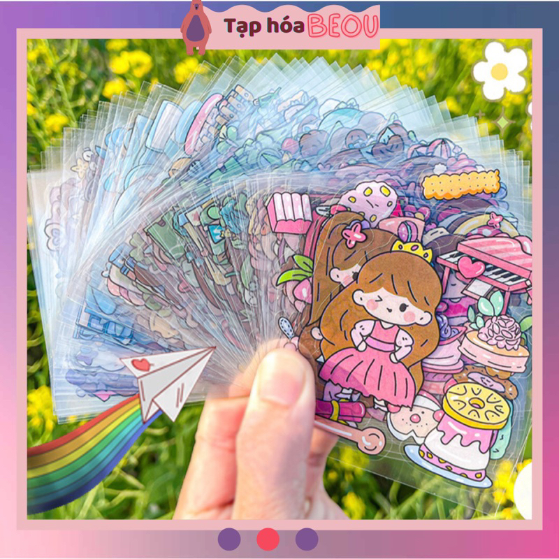 Set 10/25/50/100 tấm sticker trang trí , sticker chống nước hình dán không trùng nhau