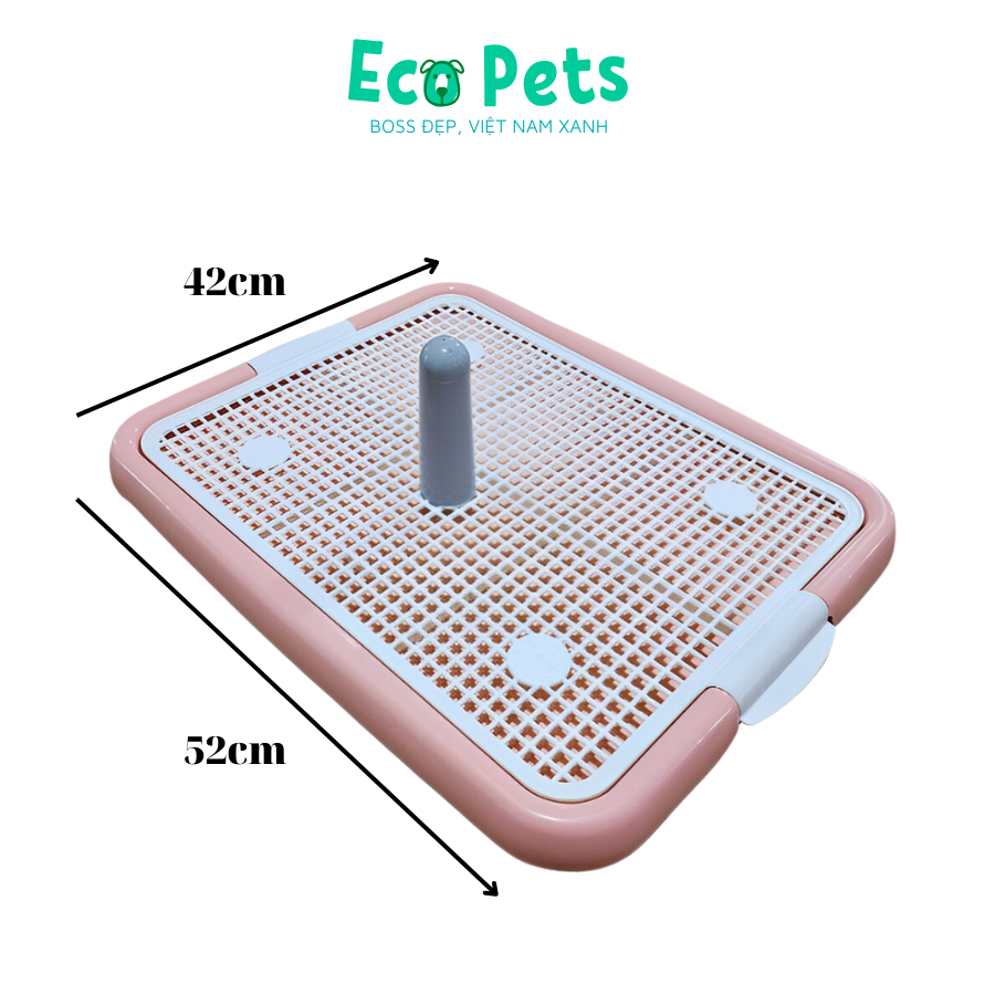 Khay vệ sinh ECOPETS cho chó nhỏ có cọc an toàn tiện lợi dùng kèm cát vệ sinh cho chó phù hợp cho chó dưới 7kg - 52x42cm