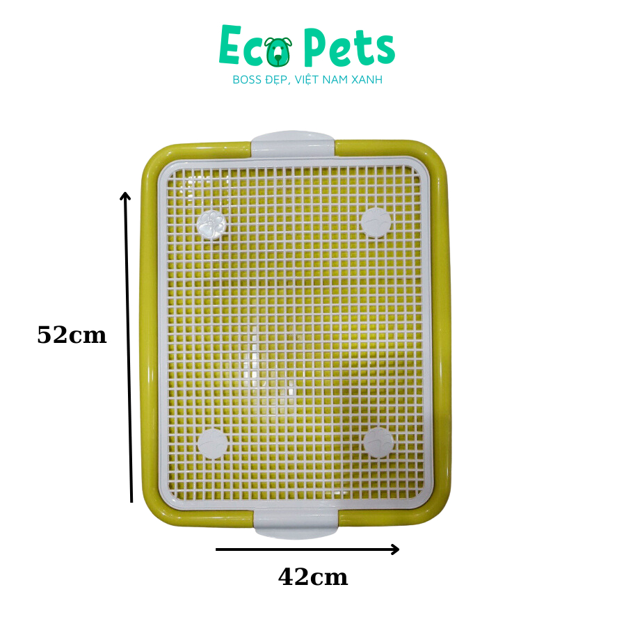 Khay vệ sinh ECOPETS cho chó nhỏ có cọc an toàn tiện lợi dùng kèm cát vệ sinh cho chó phù hợp cho chó dưới 7kg - 52x42cm