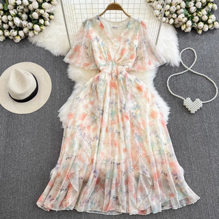 #2863 [Sẵn một số màu] Đầm tay lỡ chất voan hoa nhí ngọt ngào