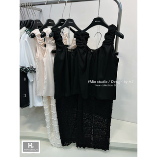 Set lụa mix chân váy ren siêu xinh Phạm Nhi