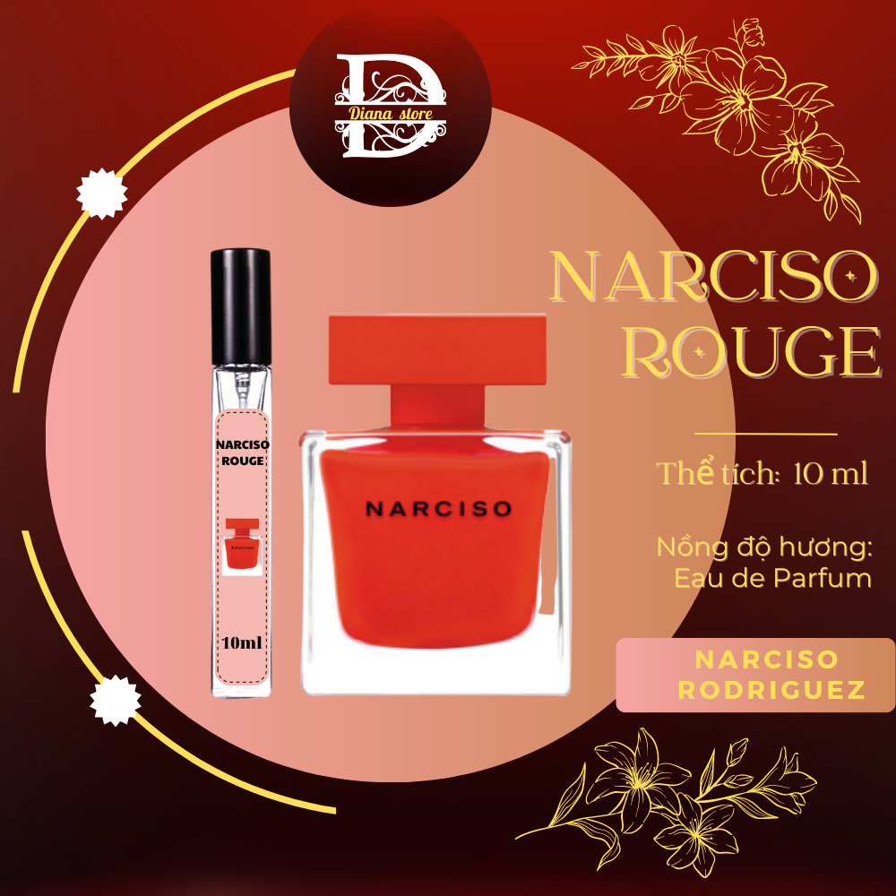 Nước hoa nữ Narciso rodriguez narciso rouge (nar đỏ) chiết 10ml ngọt ngào hấp dẫn-DIANA STORE