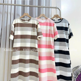 Đầm bầu kẻ ngang Váy bầu xinh chất thun tổ ong đẹp giá rẻ V30