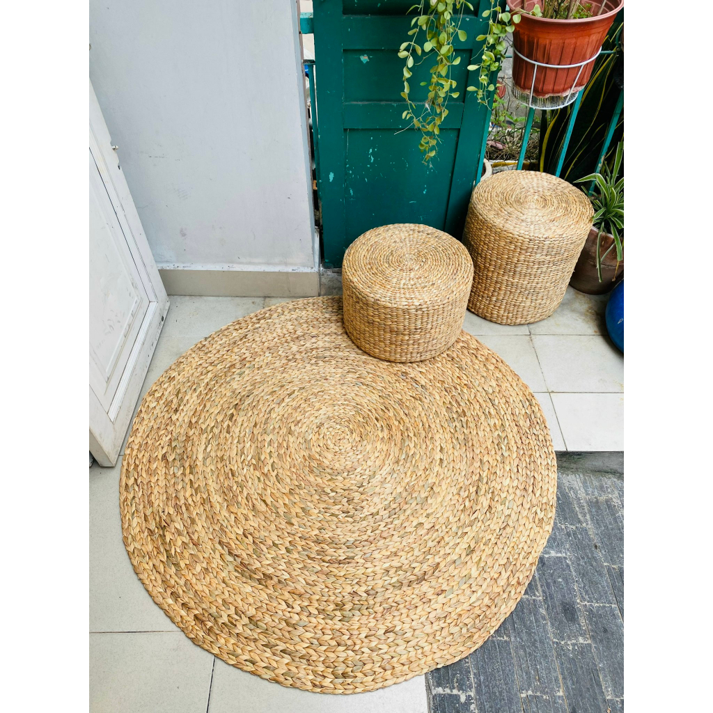 Đôn lục bình, ghế tròn bệt, bàn tròn lục bình hàng thủ công trang trí nhà cửa phong cách vintage